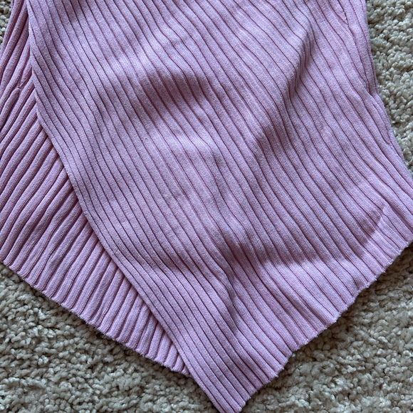 Pink Ribbed Wrap Top - Picture 3 of 7